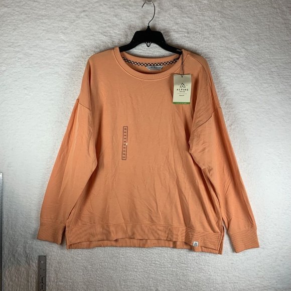 Alpine Design Sweater Women's 2XL Bright‎ Orange Panorama Crew Pullover 7128 - Picture 1 of 8